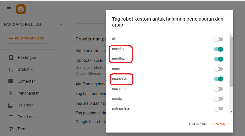 tag halaman penelusuran blogspot